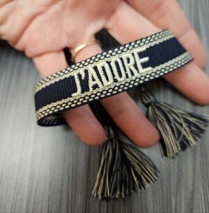 NEW J'ADORE Woven Love Bracelet - Navy & Cream